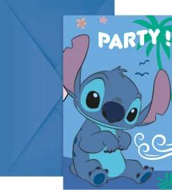 Festartikler-Decorata Party Invitationer - 6-pak - Stitch & Angel