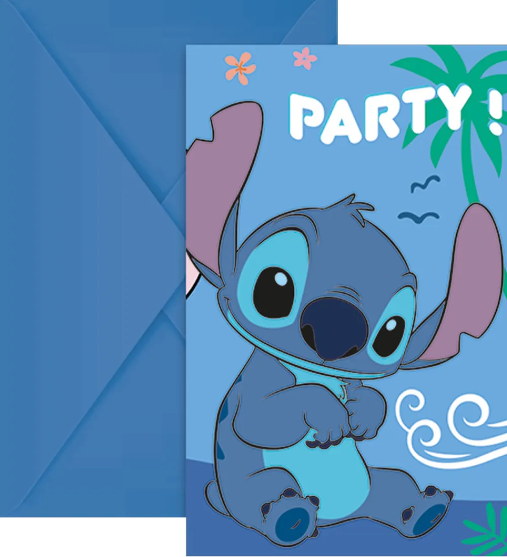 Festartikler-Decorata Party Invitationer - 6-pak - Stitch & Angel