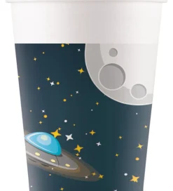 Festartikler-Decorata Party Papkrus - 8-pak - 200ml - Rocket Space