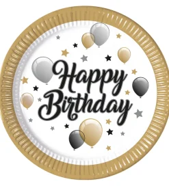 Decorata Party Festartikler*Paptallerkner - 8-pak - 23 cm - Milestone Happy B