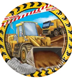Tallerkener-Decorata Party Paptallerkner - 8-pak - 23 cm - Construction