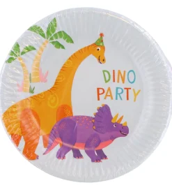 Decorata Party Festartikler*Paptallerkner - 8-pak - 19,5 cm - Dino Party