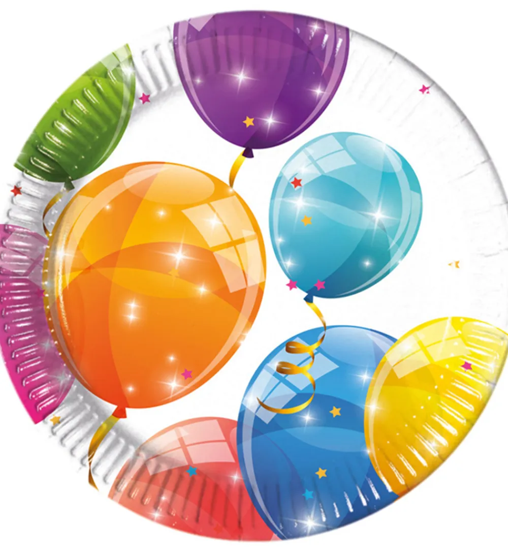 Tallerkener-Decorata Party Paptallerkner - 8-pak - 19,5 cm - Sparkling Ballo