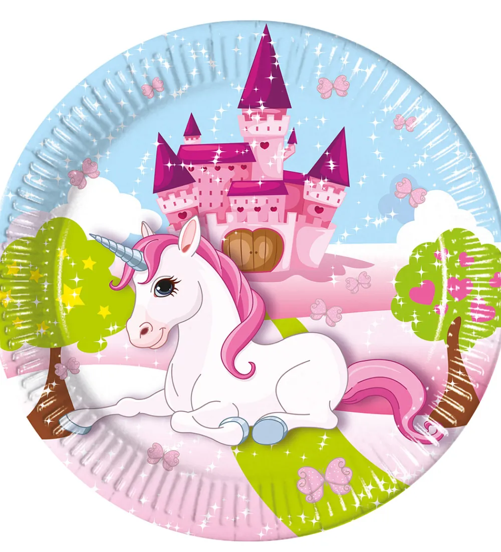 Tallerkener-Decorata Party Paptallerkner - 8-pak - 19,5 cm - Unicorn