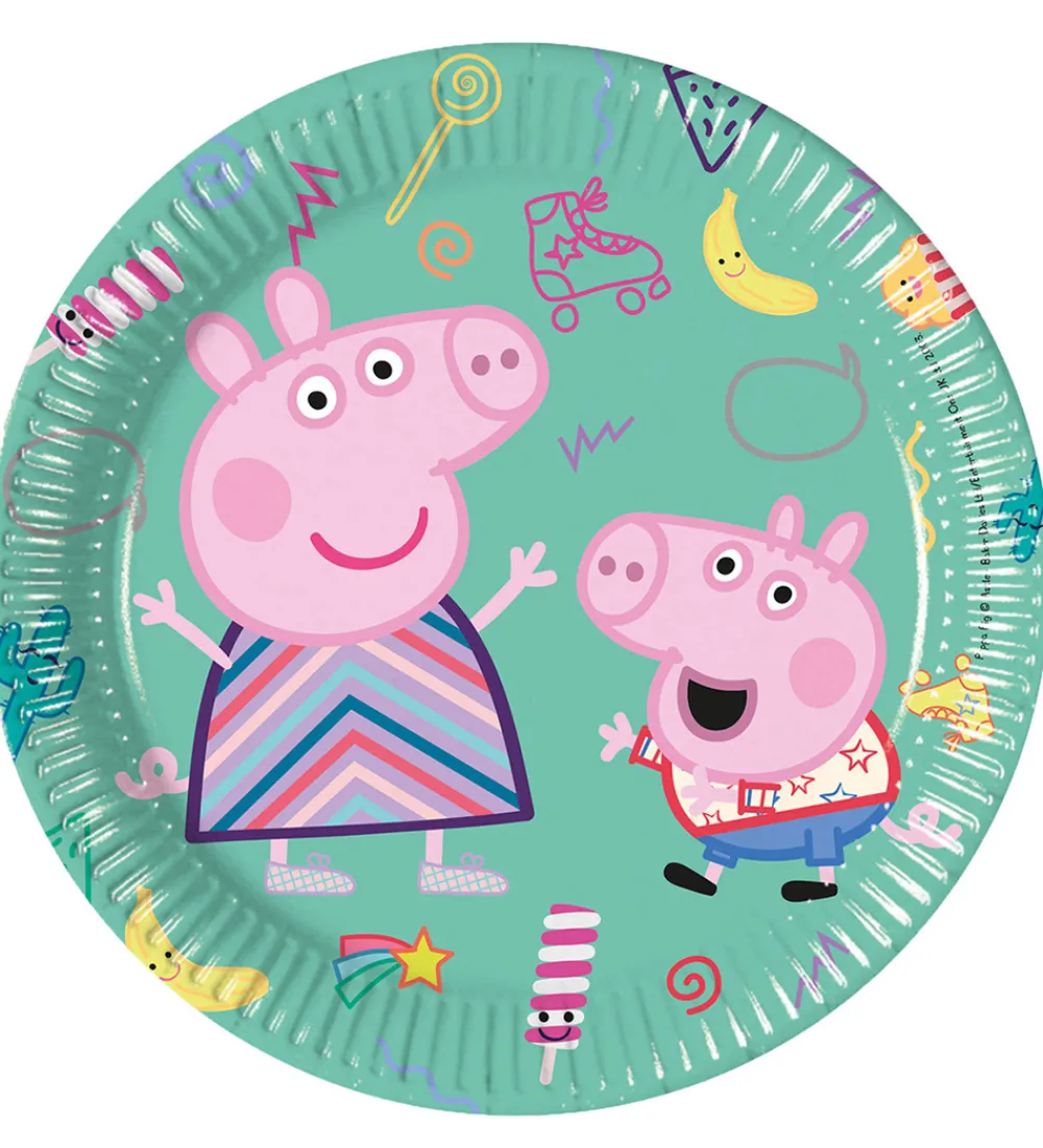 Decorata Party Tallerkener*Paptallerkner - 8-pak - 19,5 cm - Peppa Pig Messy