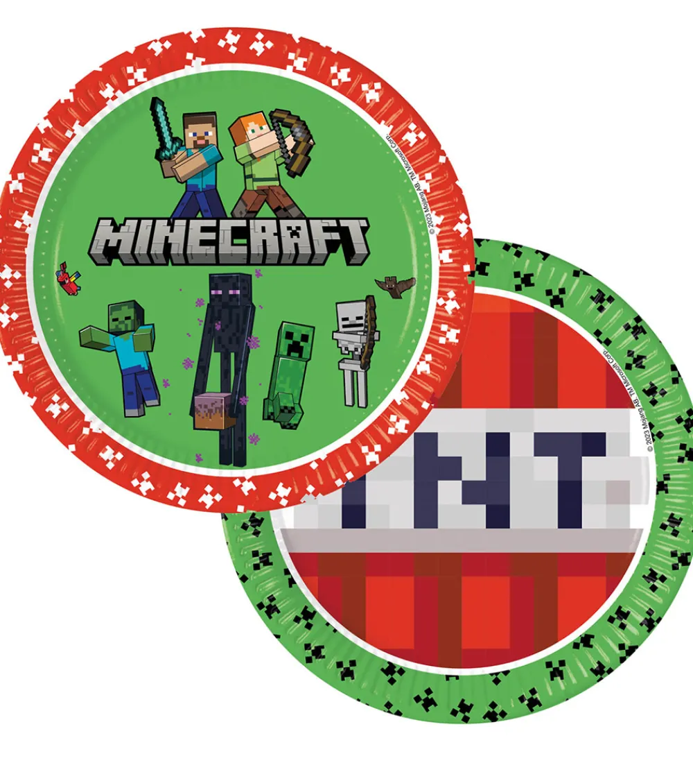 Decorata Party Tallerkener*Paptallerkner - 8-pak - 23 cm - Minecraft