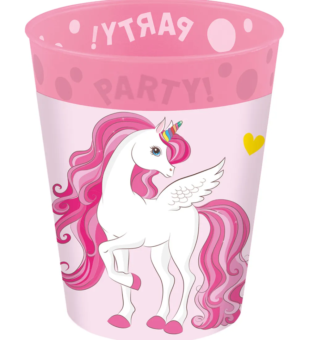 Decorata Party Kop Og Tudekop*Plastikkopper - 4-pak - 250 ml - Unicorn Rainbow