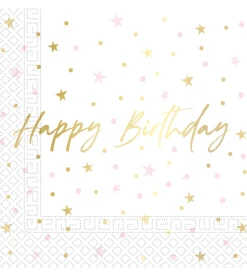 Decorata Party Festartikler*Servietter - 20-pak - 33x33 cm - Birthday Candles