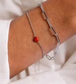 Design Letters Smykker*Armbånd - Chunky Square - Large - Sølv