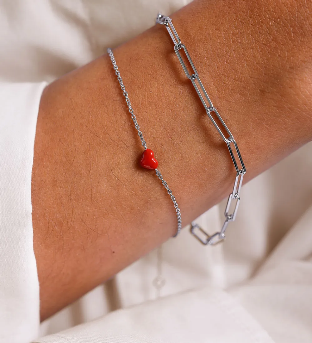 Design Letters Smykker*Armbånd - Chunky Square - Large - Sølv
