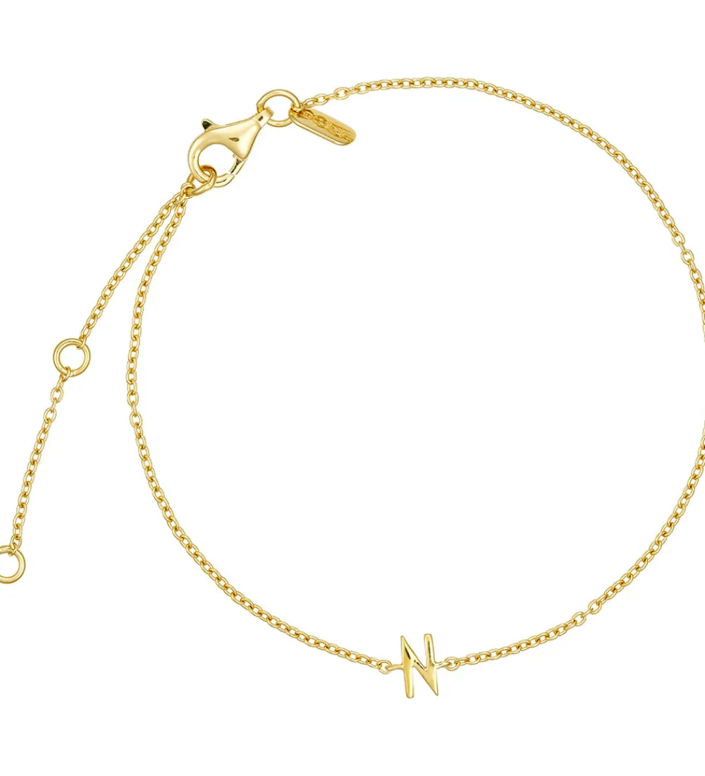 Smykker-Design Letters Armbånd - N - 18K Guldbelagt