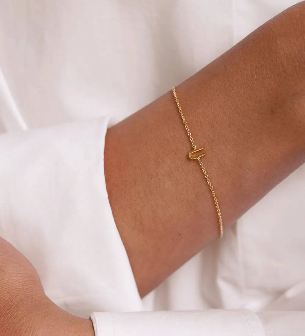 Smykker-Design Letters Armbånd - U - 18K Guldbelagt