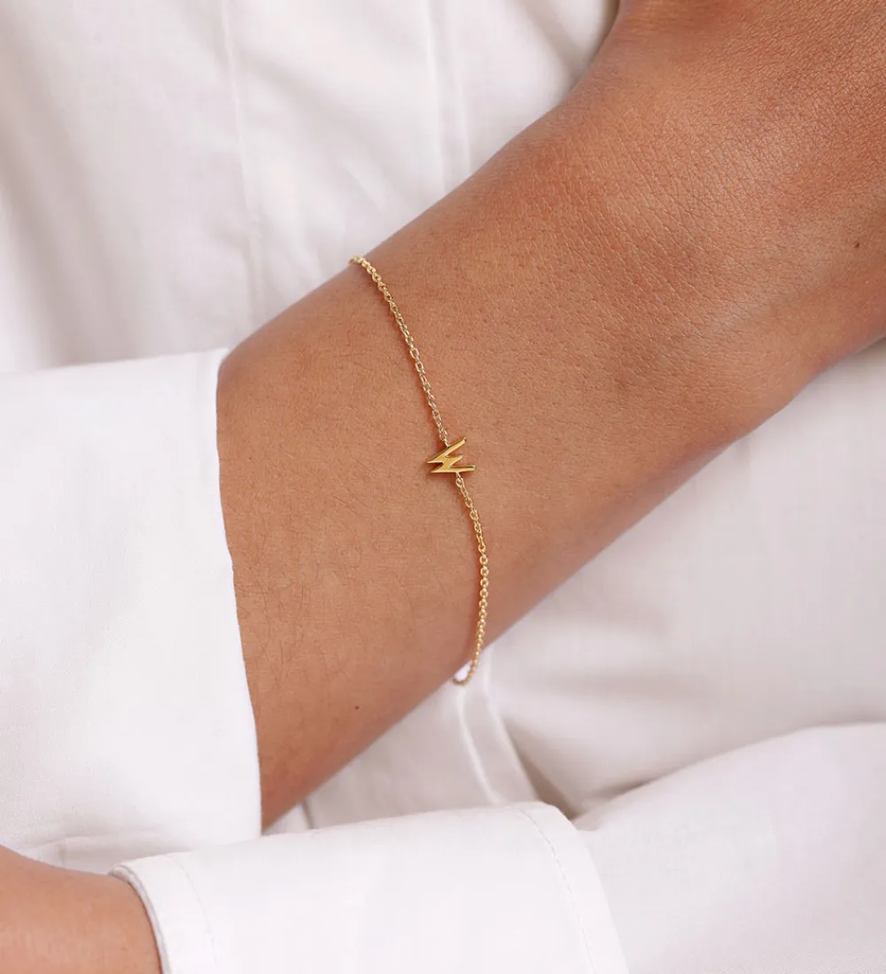 Design Letters Smykker*Armbånd - W - 18K Guldbelagt
