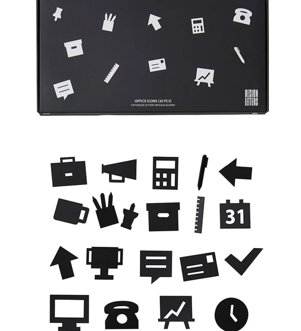 Design Letters Bogstaver*Ikoner - Kontor - Sort
