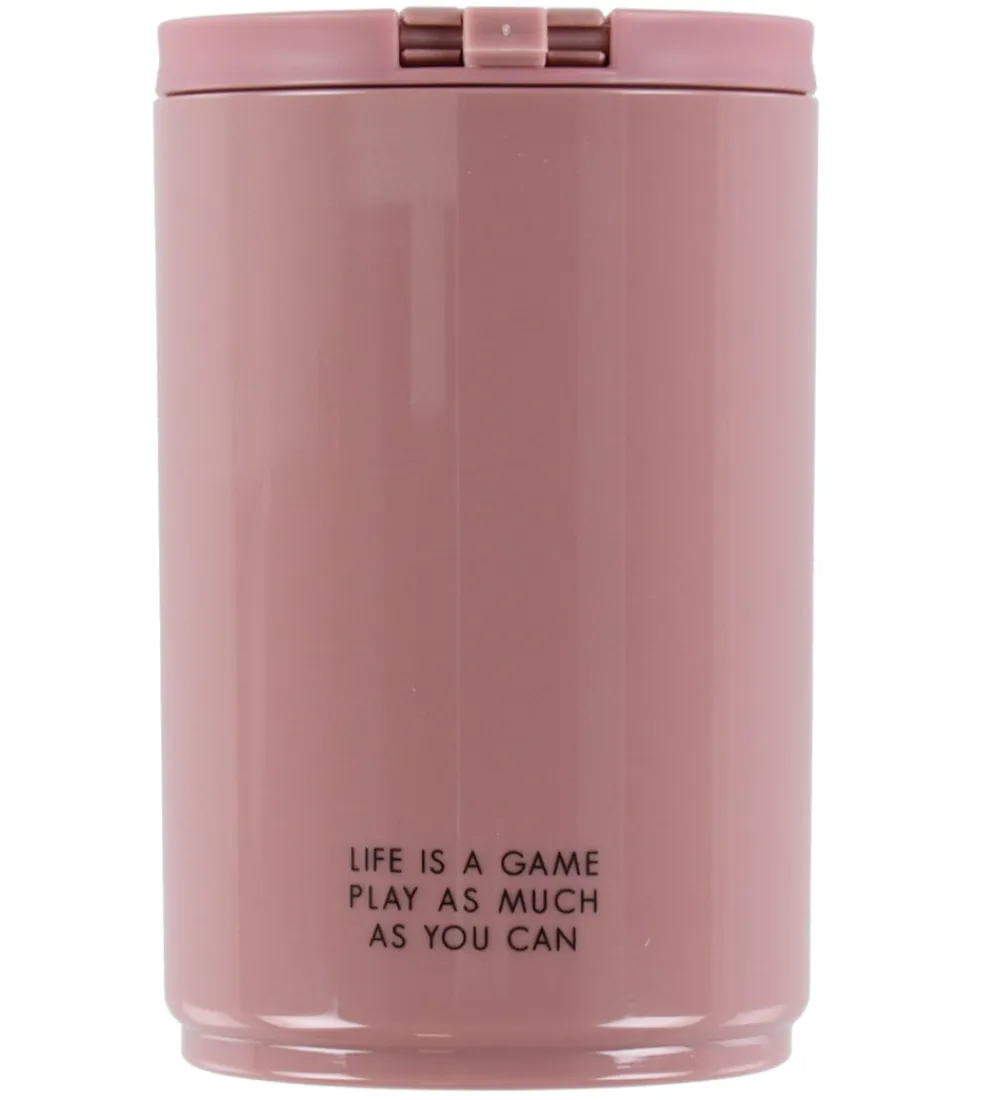 Design Letters Termoflasker|Kop Og Tudekop*Kop m. Sugerør - Travel - 330 ml - Rosa