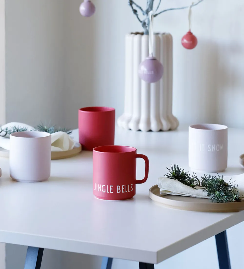 Kop Og Tudekop-Design Letters Krus - Favourite - Jingle Bells - Faded Rose