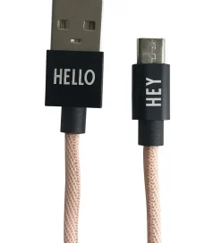 Adaptere Og Opladere-Design Letters Opladerkabel - Android - USB-A/USB-C - Rosa