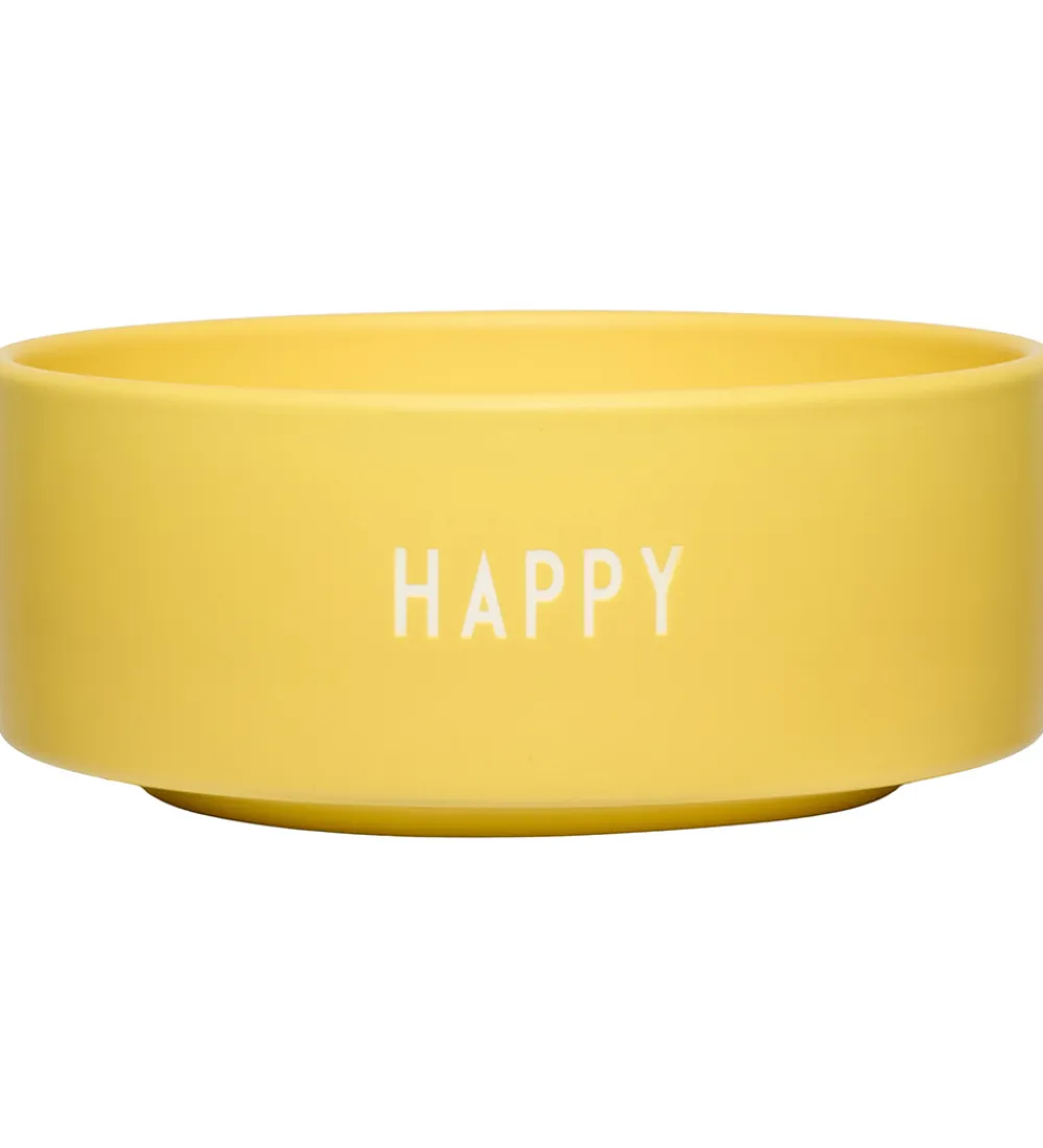 Skåle-Design Letters Skål - Snack - Happy - Gul