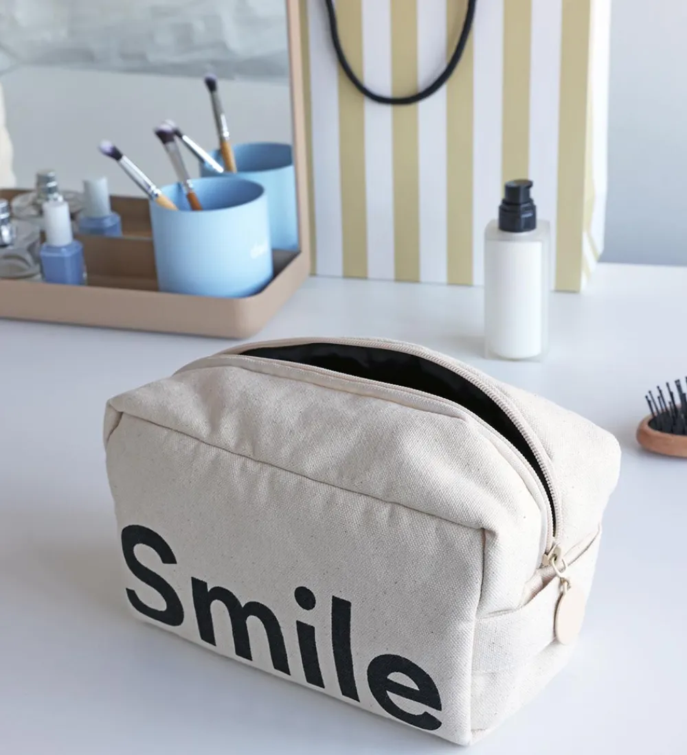 Toilettasker|Toilettasker-Design Letters Toilettaske - Smile - Natur/Sort