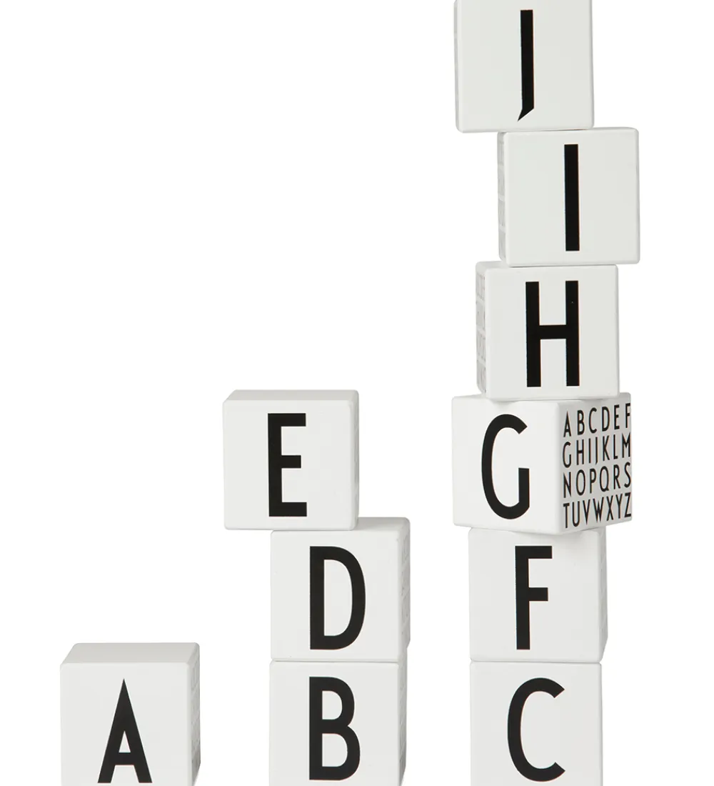 Trælegetøj-Design Letters Træklodser - A-Z - Hvid m. Alfabet