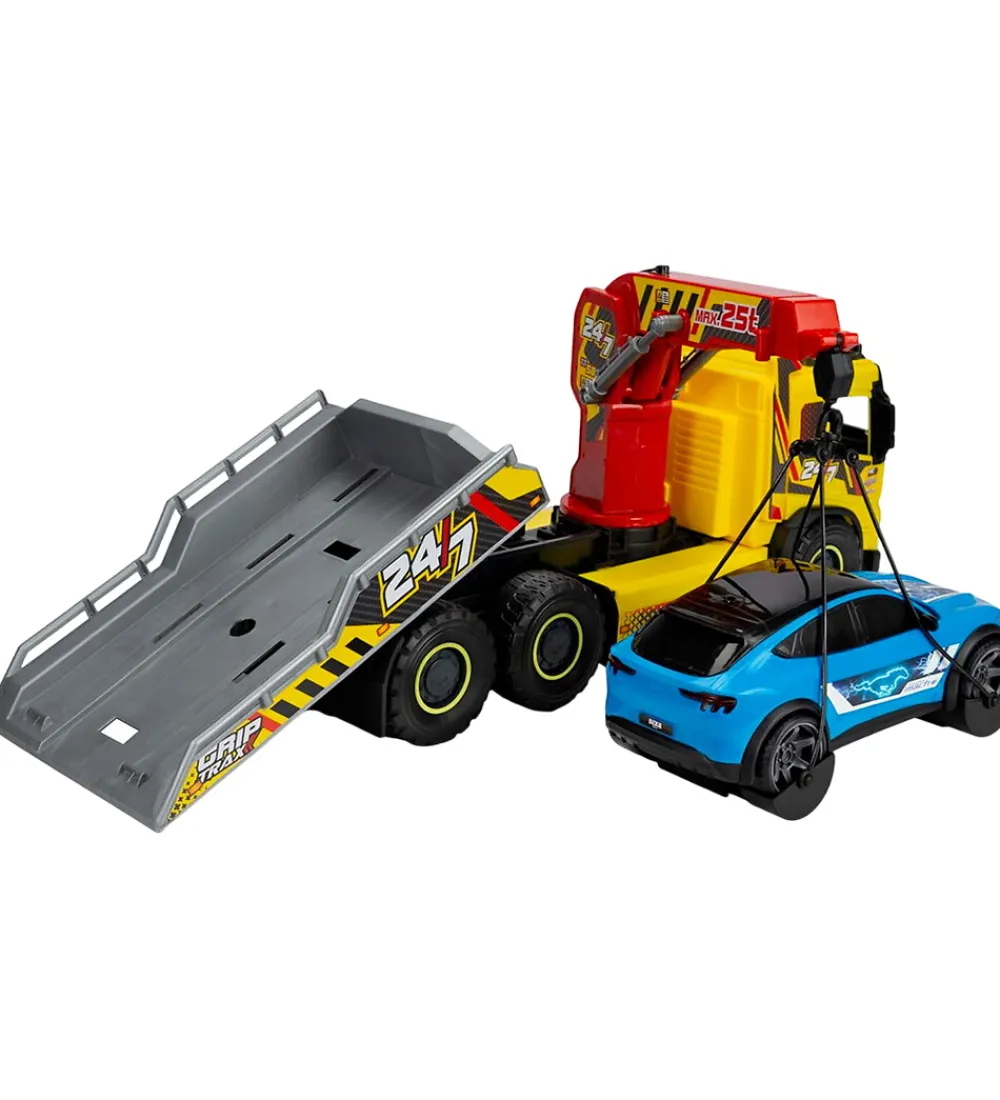 Biler, Tog Og Køretøjer-Dickie Toys Lastbil - Giant Tow/Ford Mustang - Lys/Lyd