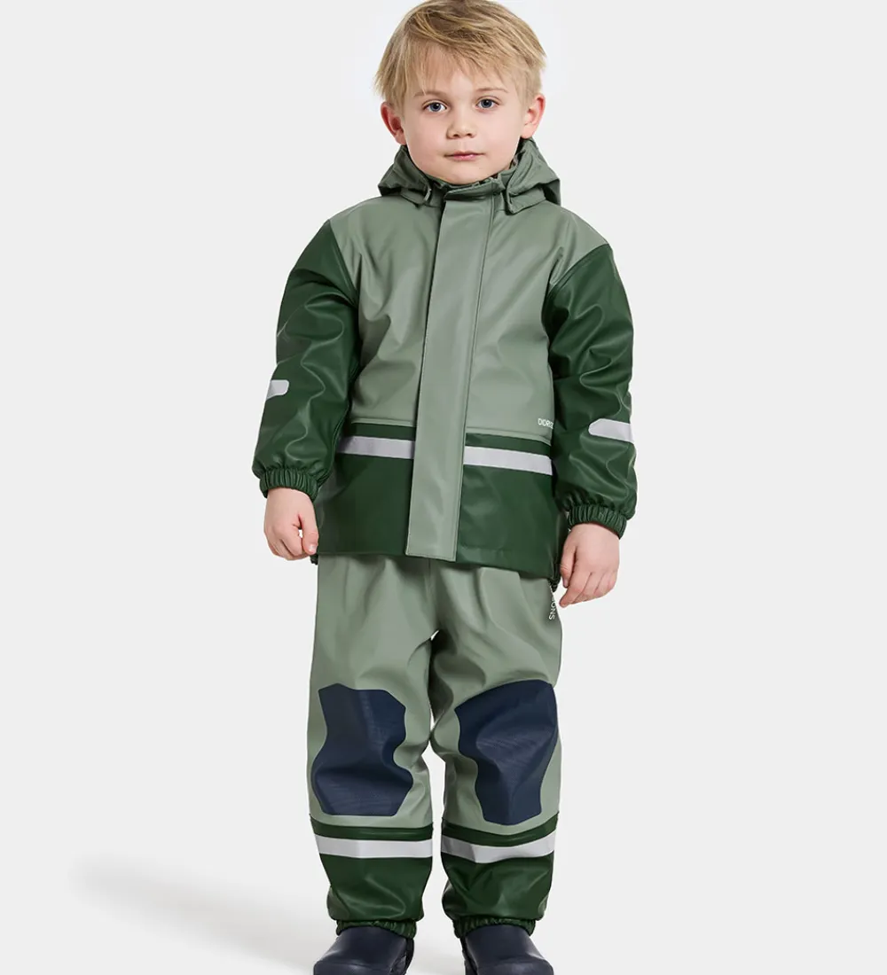 Regntøj-Didriksons Regntøj m. Fleece - PU - Boardman - Light Moss