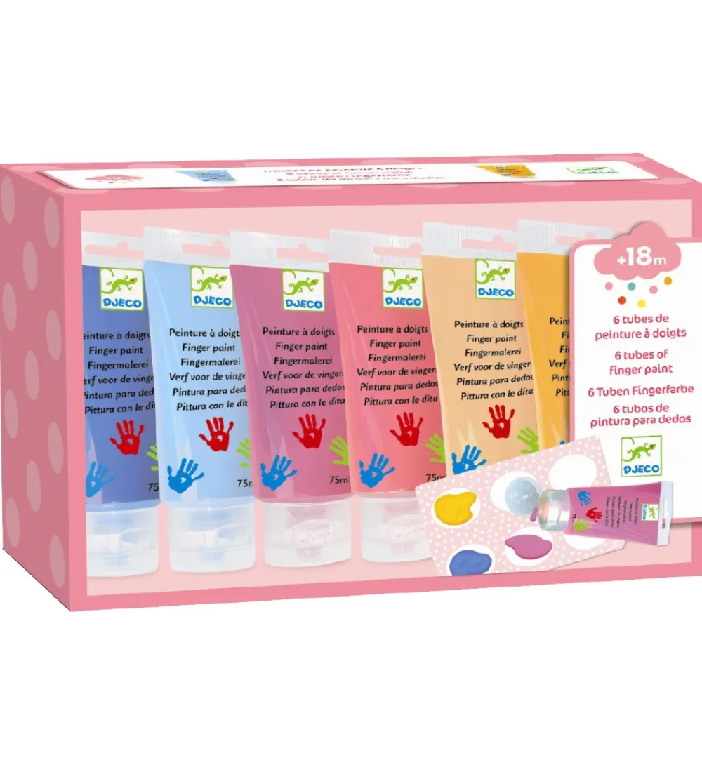Maling-Djeco Fingermaling - 6 stk. - Pastelfarver