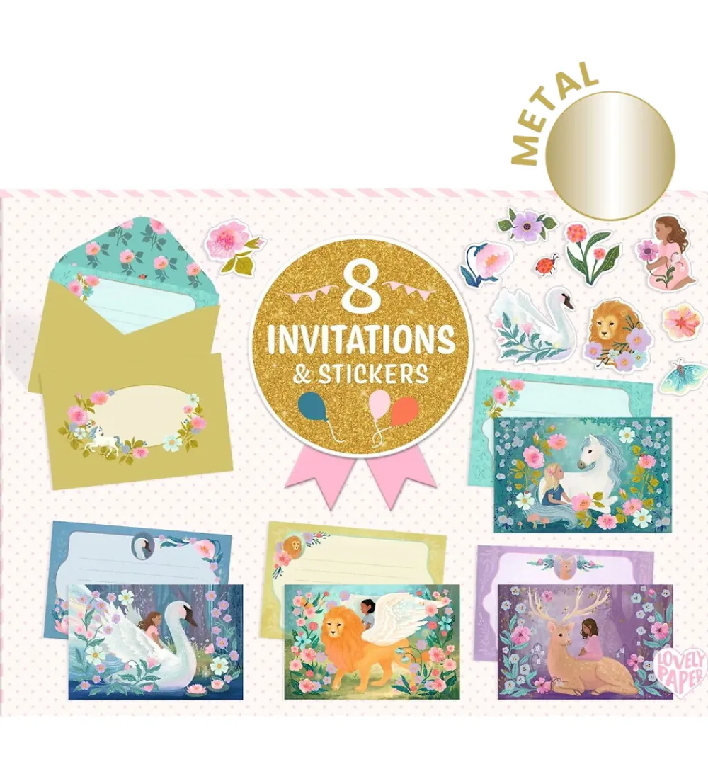 Festartikler-Djeco Invitationer - 8 Stk. - Eventyr