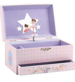 Djeco Smykkeskrin*Smykkeskrin m. Musik - 18x10x13 cm - Ballerina