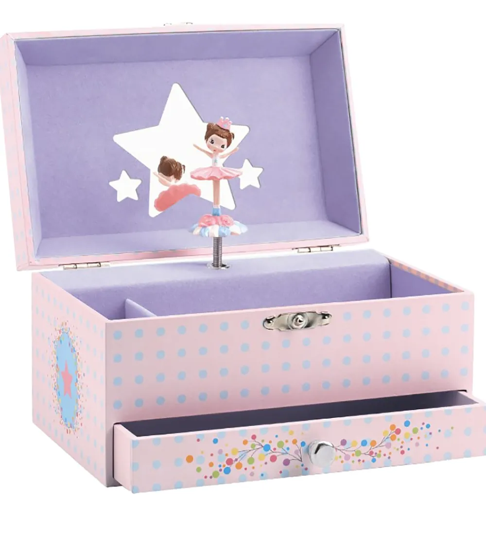 Djeco Smykkeskrin*Smykkeskrin m. Musik - 18x10x13 cm - Ballerina
