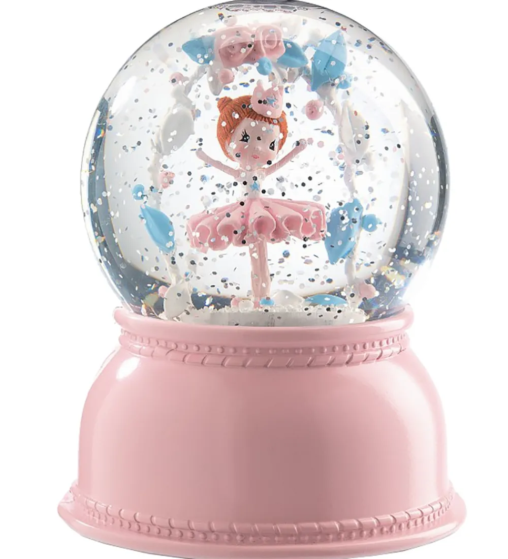 Djeco Snekugler|Natlamper*Snekugle m. Lys - 14 cm - Rosa m. Ballerina