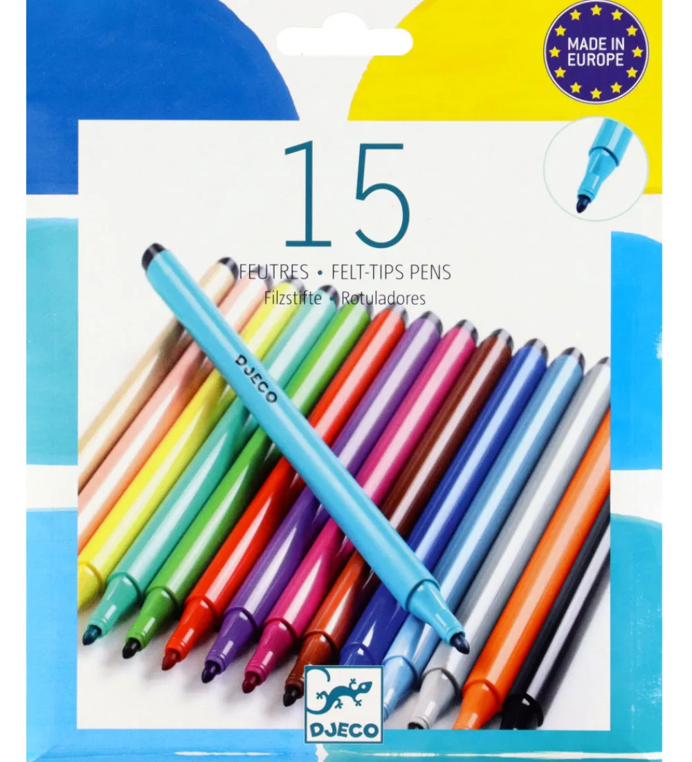 Djeco Tuscher Og Farver|Kreativ Leg*Tuscher - 15 stk. - Multifarver