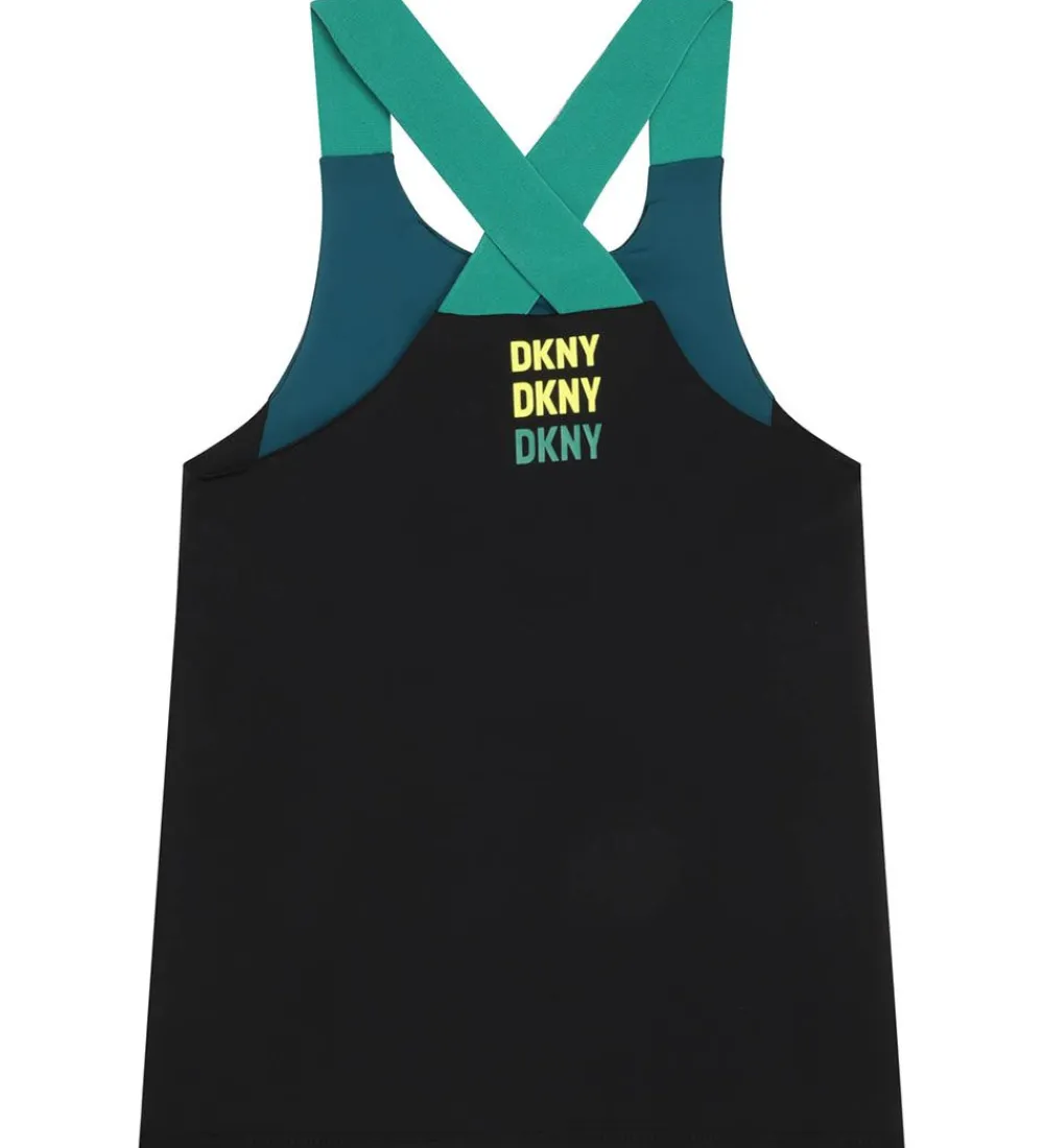DKNY Gymnastiktøj*Træningstop - Petroleumsblå/Sort