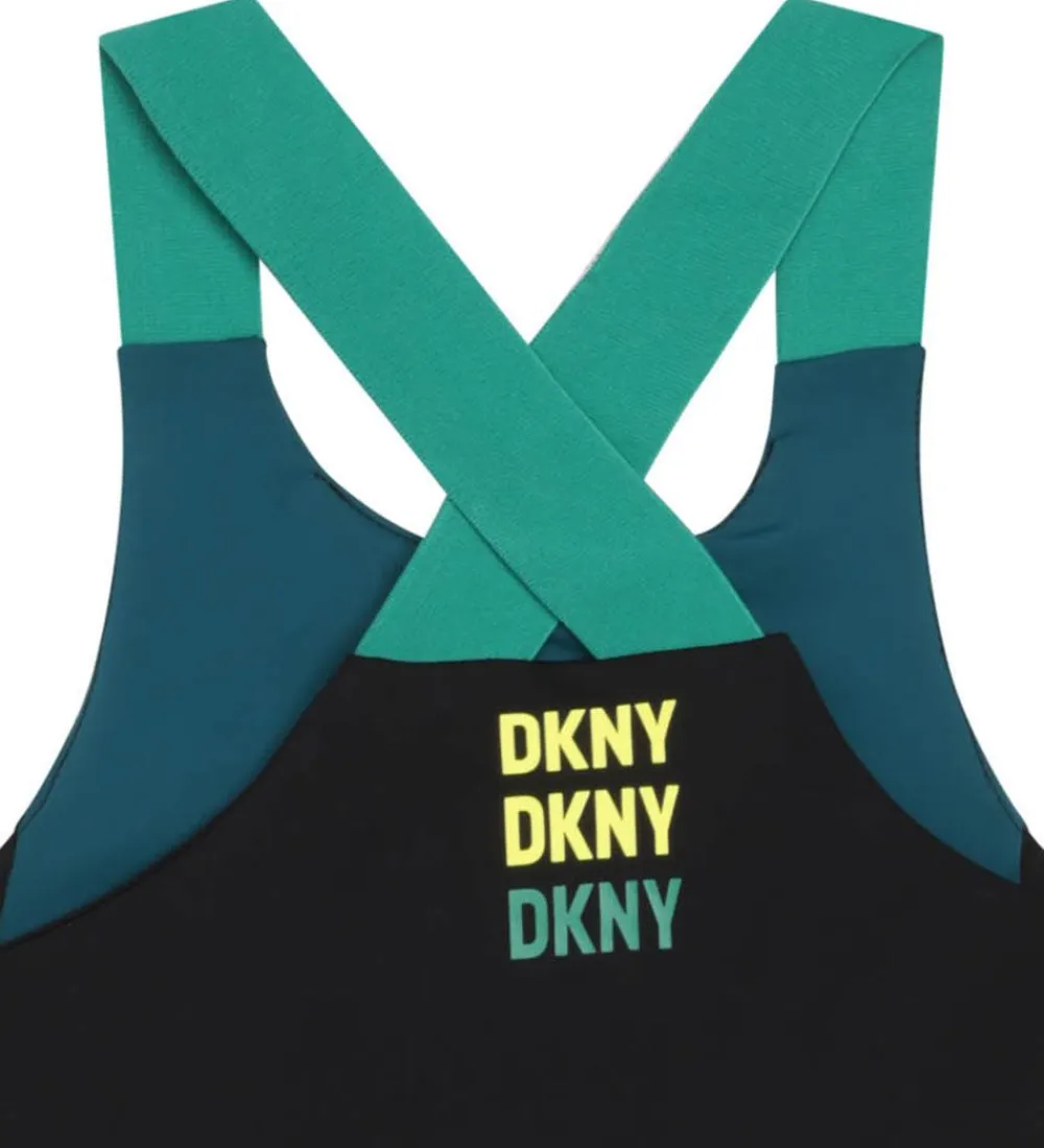 DKNY Gymnastiktøj*Træningstop - Petroleumsblå/Sort