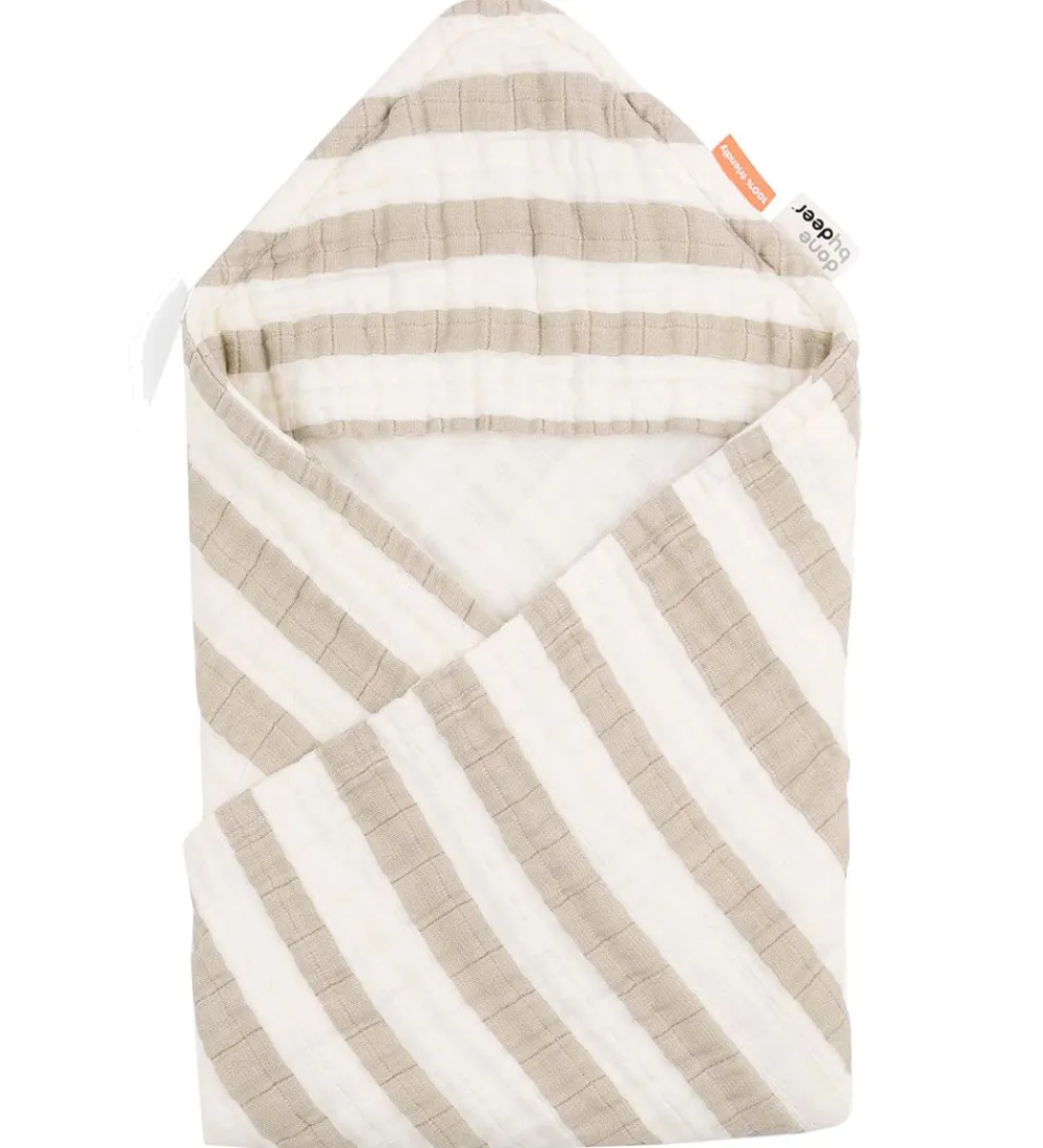 Done by Deer Babyhåndklæde- Og Poncho|Håndklæder*Babyhåndklæde - 70x70 cm - Stripes Sand