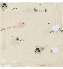 Done by Deer Babysvøb*Babysvøb - Musselin - 120x120 cm - Tiny Farm - Sand