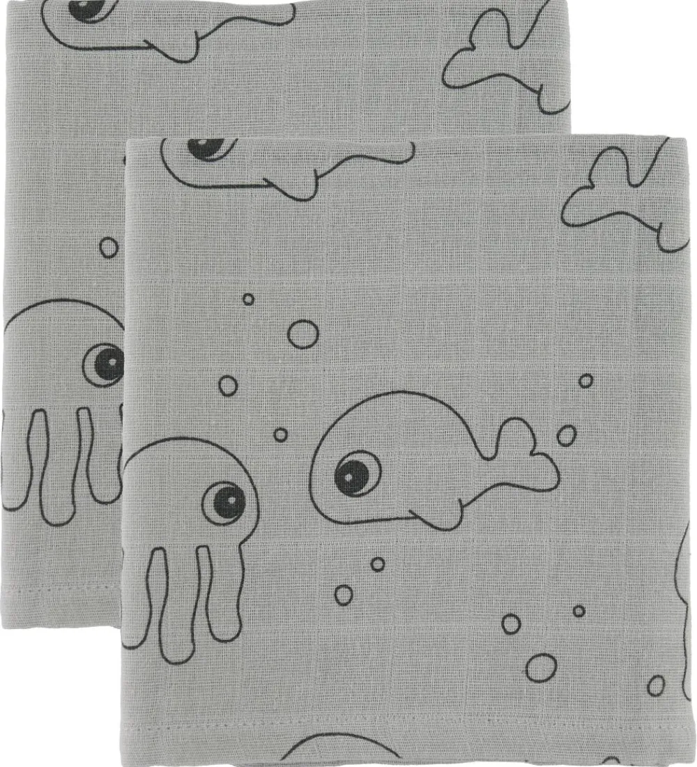 Babysvøb-Done by Deer Babysvøb - 120x120 - 2 stk - Sea Friends - Grå