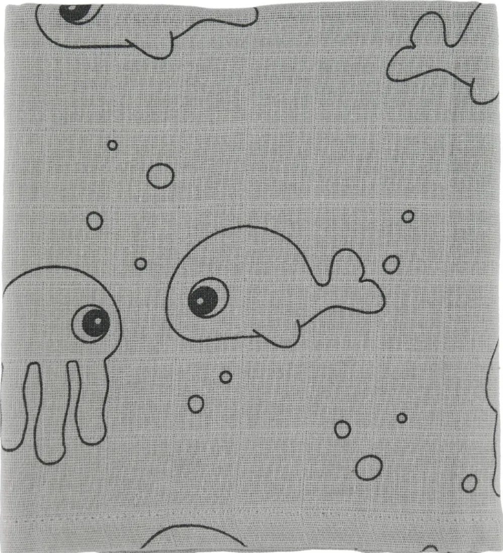 Babysvøb-Done by Deer Babysvøb - 120x120 - 2 stk - Sea Friends - Grå