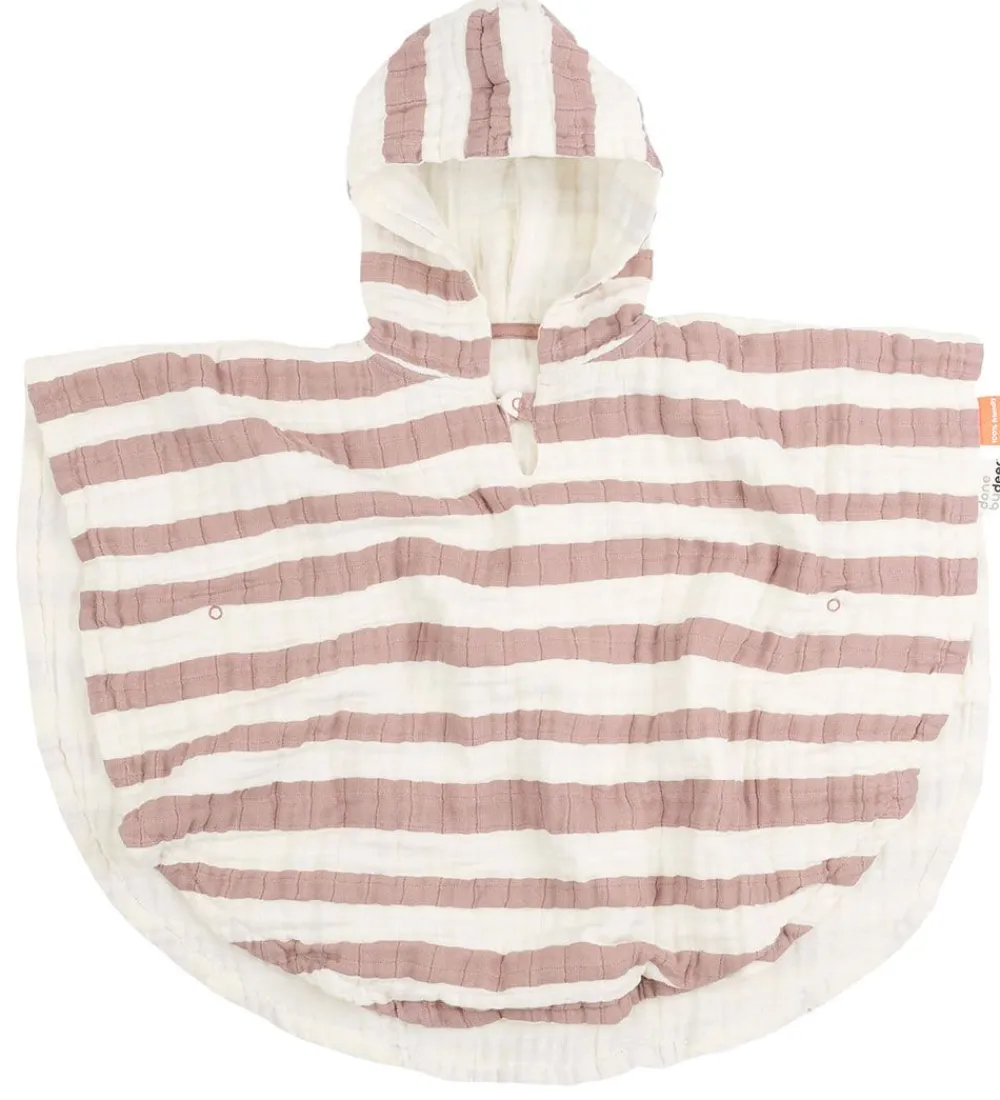 Babyhåndklæde- Og Poncho|Håndklæder-Done by Deer Badeponcho - 68x50 cm - Stripes Powder