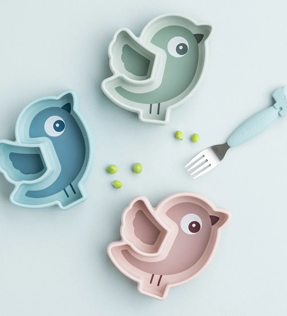 Done by Deer Tallerkener*Snacktallerken - Silikone - Stick & Stay - Birdee -