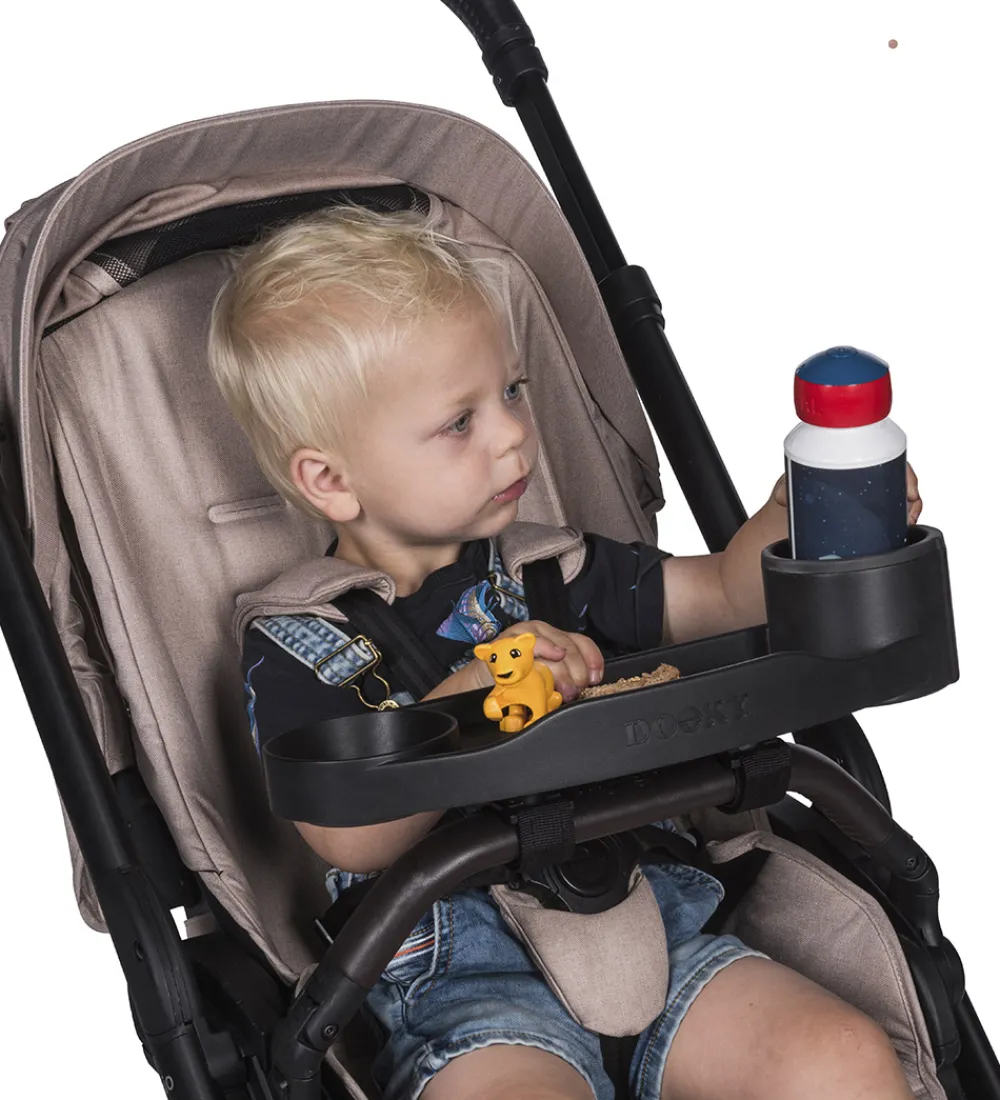 Barnevognsudstyr-Dooky Aktivitetsbakke/Snackbakke Til Barnevogn/Klapvogn - Sort