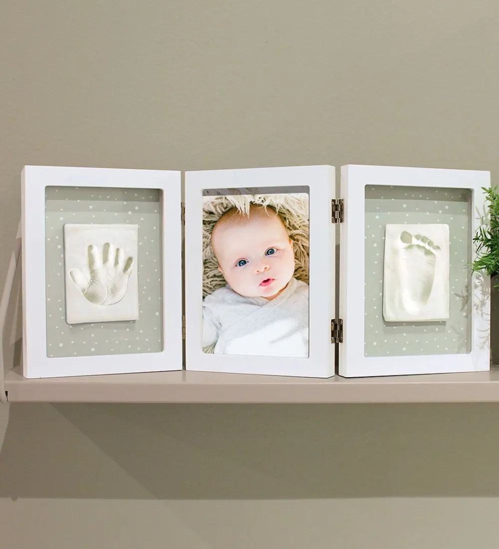Dooky Plakater Og Billeder*Hånd- og Fodaftryk Sæt - Happy Hands - Triple Ramme