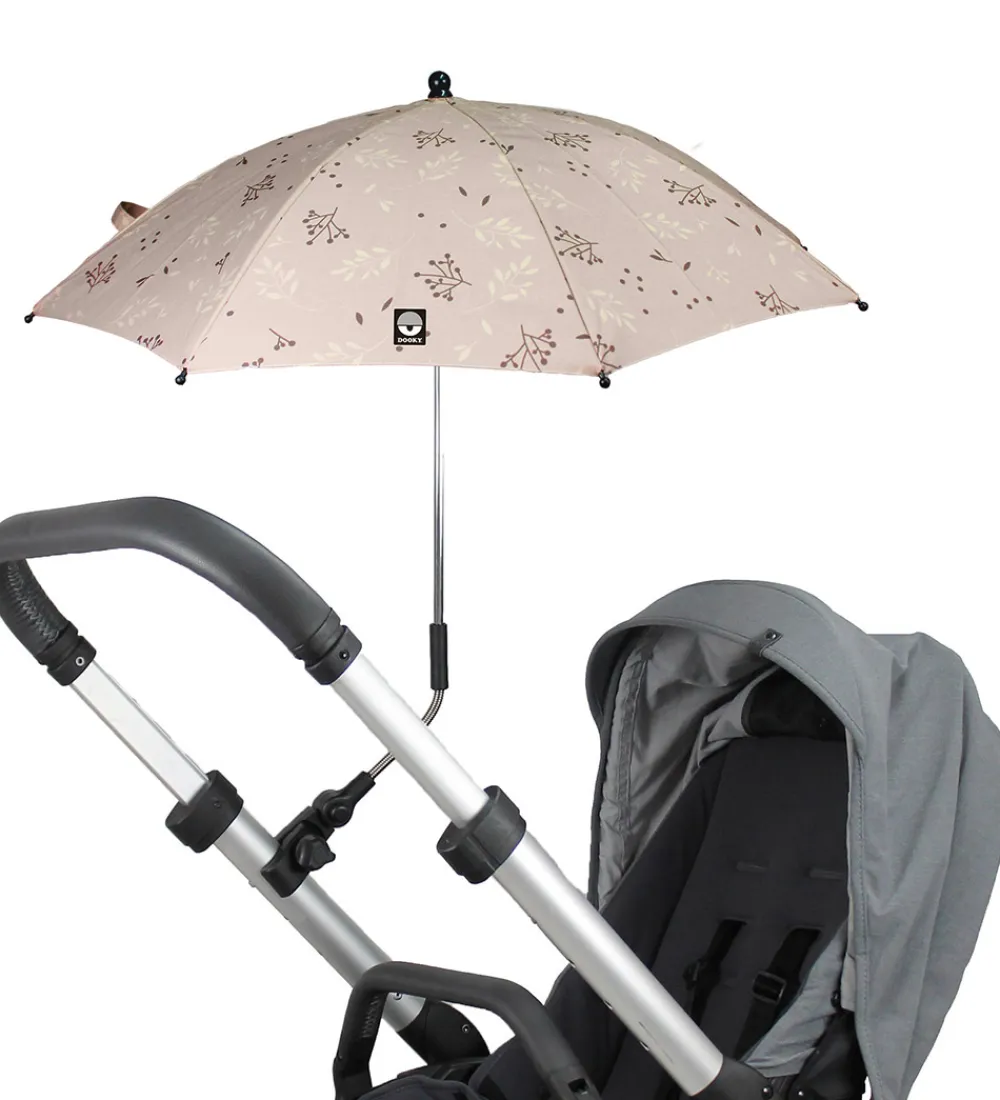 Barnevognsudstyr-Dooky Parasol/Paraply Til Klapvogn - UV50+ - Romantic Leaves Bei