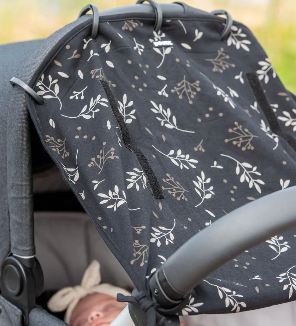 Solsejl|Klapvogne-Dooky Solsejl - Universal - UV50+ - Romantic Leaves Black