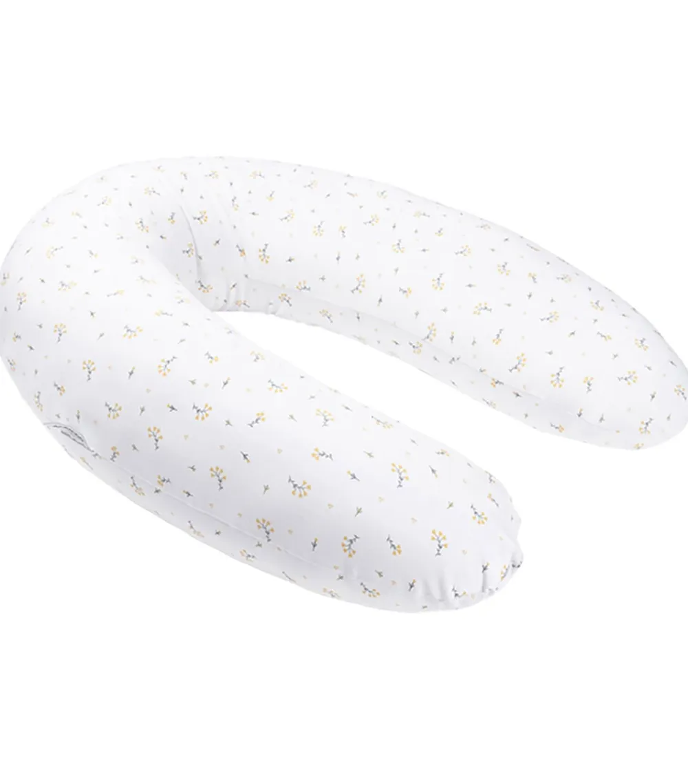 Doomoo Amning|Ammepuder*Graviditets-/Ammepude - 180 cm - Hvid/Blomster Gul
