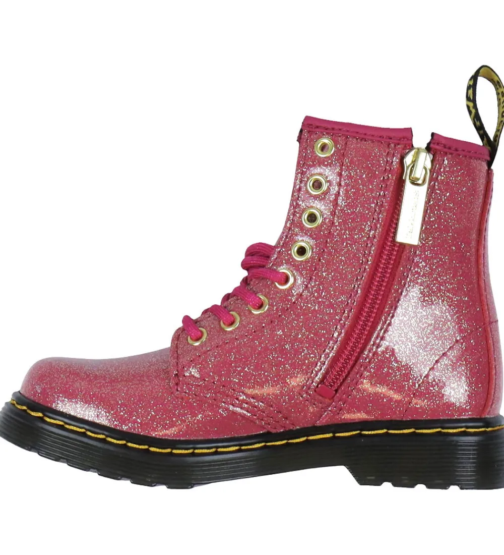 Støvler-Dr. Martens Støvler - 1460 J - Nebula Glitter - Fuchsia/Silver