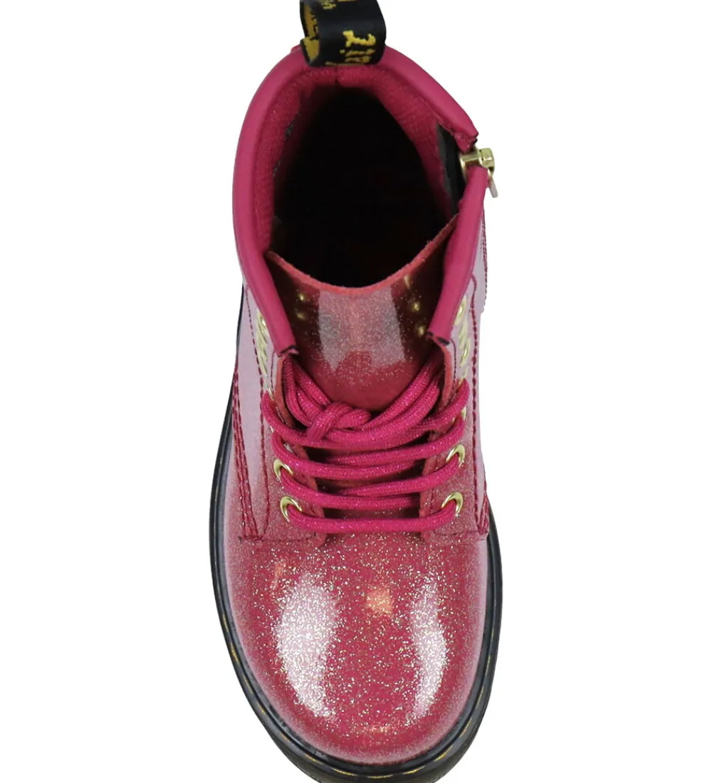 Støvler-Dr. Martens Støvler - 1460 J - Nebula Glitter - Fuchsia/Silver