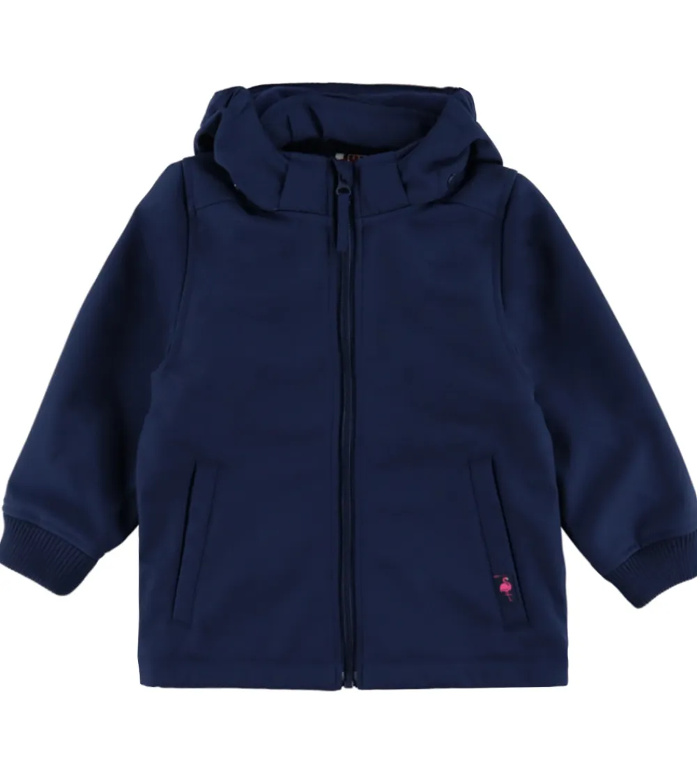 Softshell-DYR -Cph Softshelljakke - evild - Navy m. Flamingo