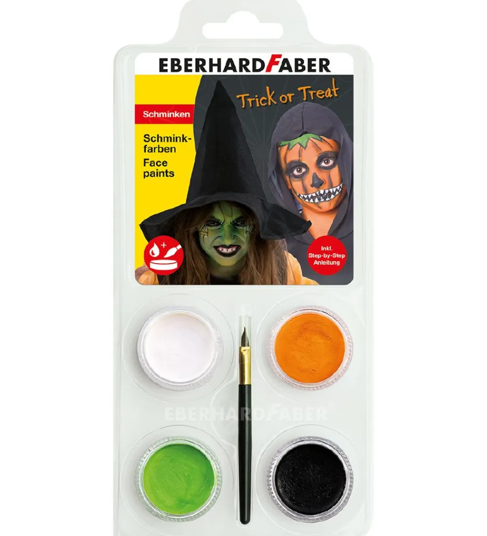 Eberhard Faber Sminke*Ansigtsmaling - 4 Farver - Græskar/Heks