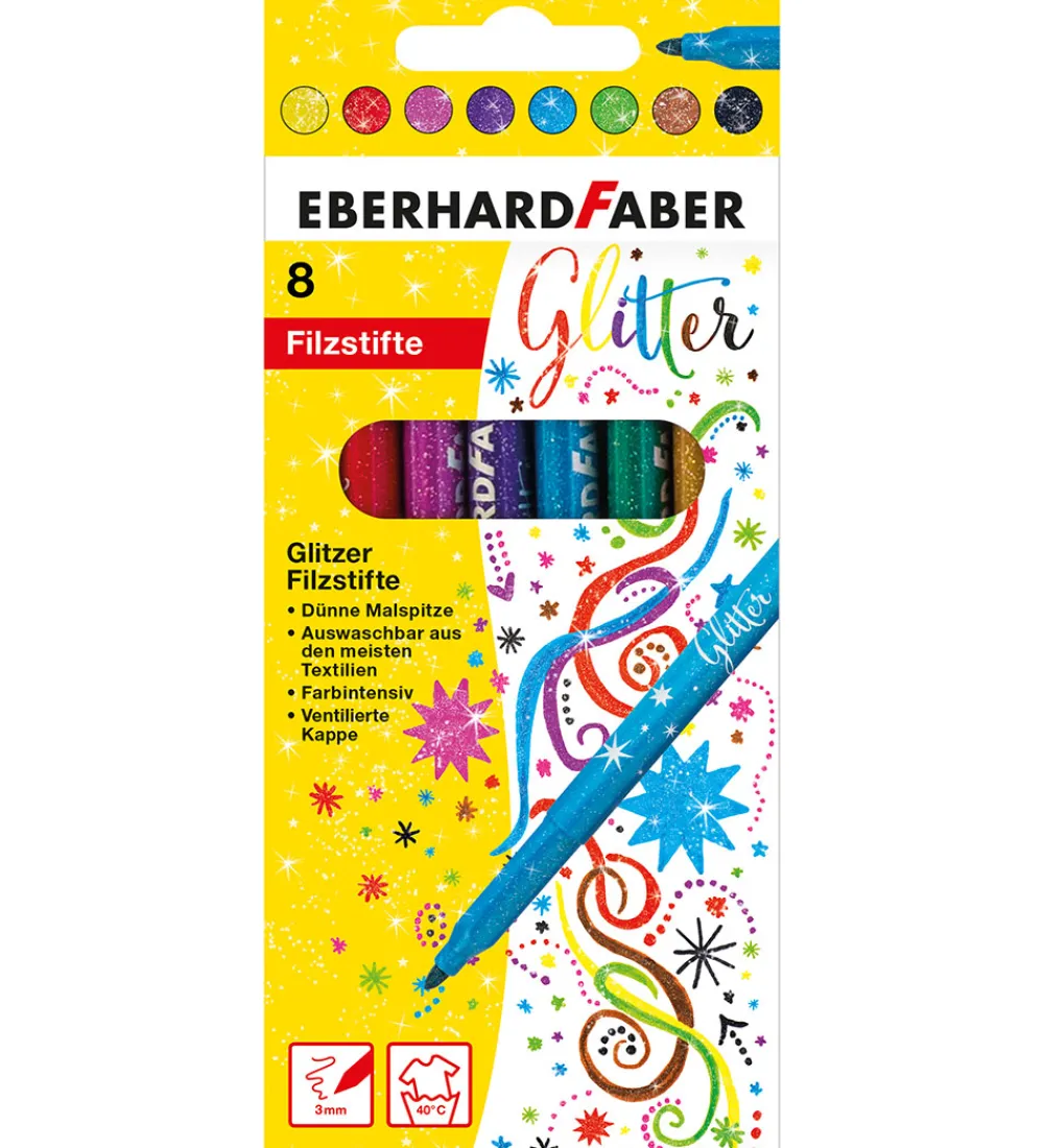 Eberhard Faber Tuscher Og Farver*Tuscher - 8 stk - Glitter